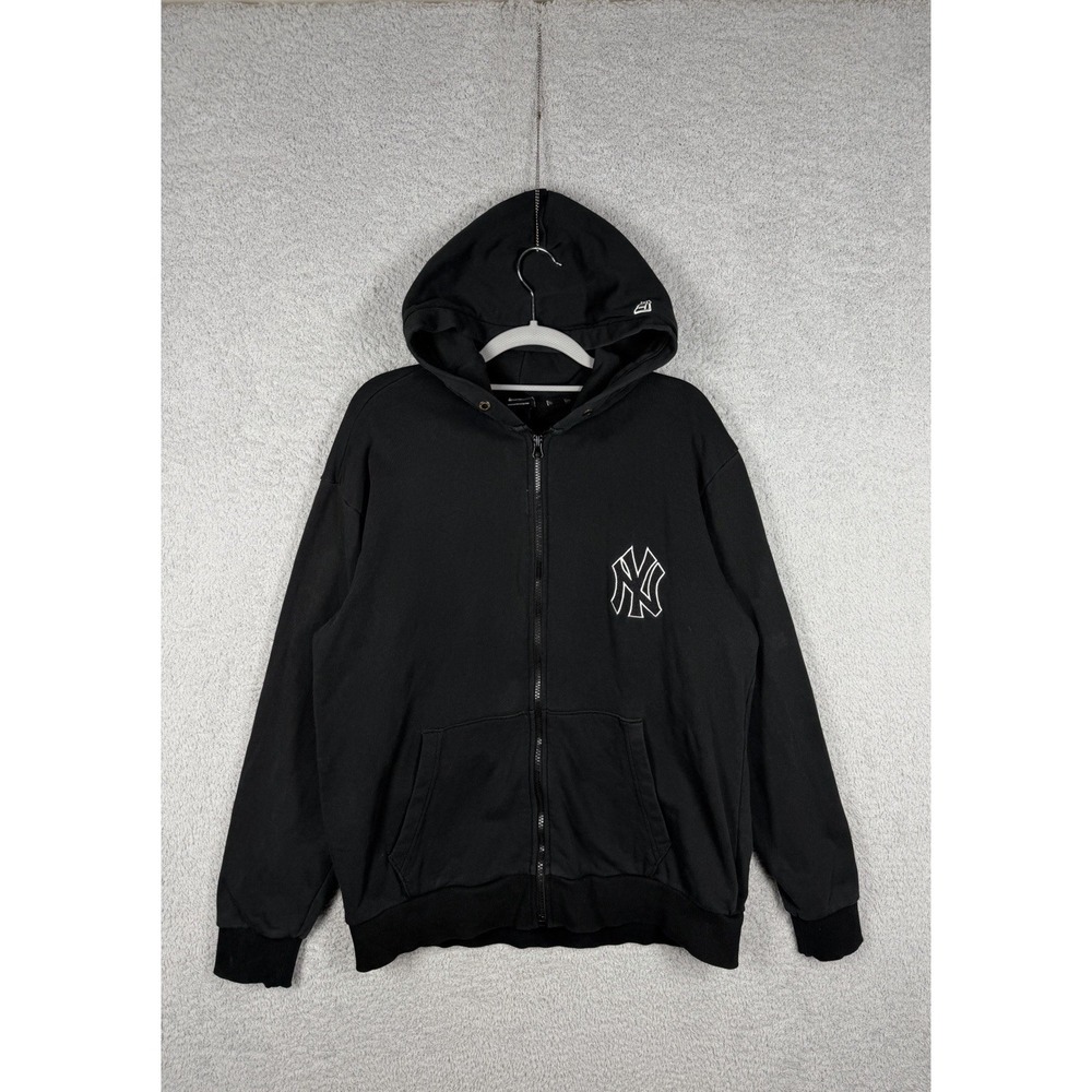 New Era New York Yankees Hoodie Sweatshirt Mens L Black  MLB Baseball Zip